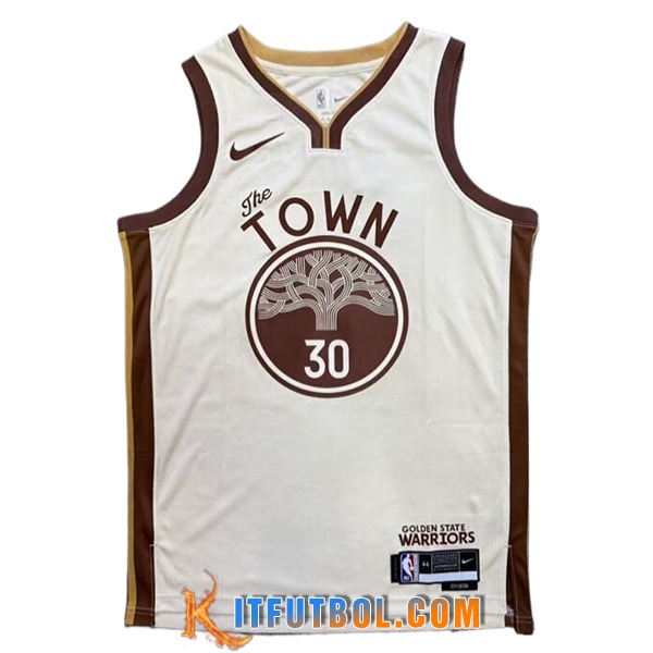 Camisetas NBA Golden State Warriors (CURRY #30) 2025/26 Beige/Marrón