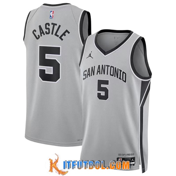 Camisetas NBA San Antonio Spurs (CASTLE #5) 2025/26 Gris/Negro