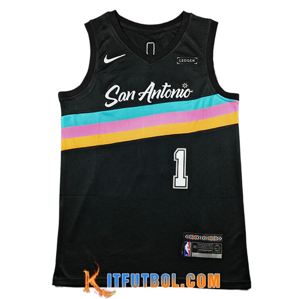 Camisetas NBA San Antonio Spurs (WEMBANYAMA #1) 2025/26 Negro