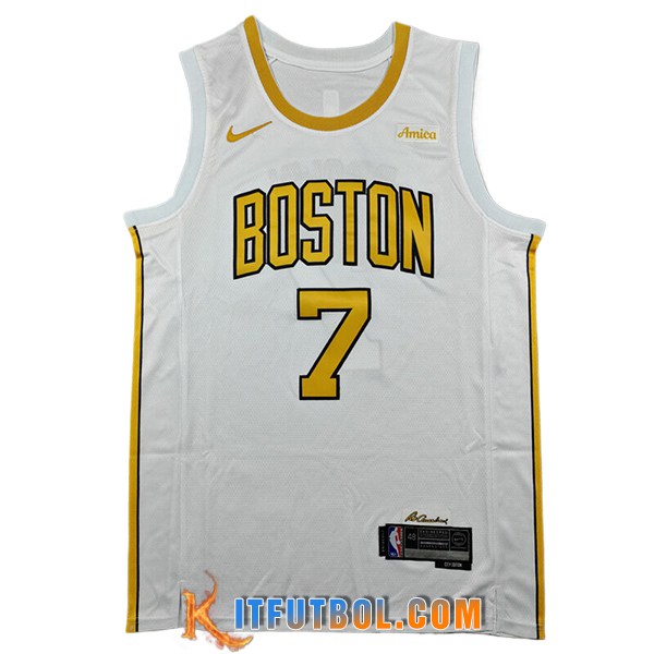 Camisetas NBA Boston Celtics (BROWN #7) 2025/26 Blanco/Amarillo