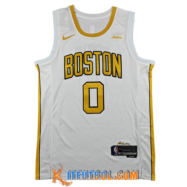 Camisetas NBA Boston Celtics (TATUM #0) 2025/26 Blanco/Amarillo