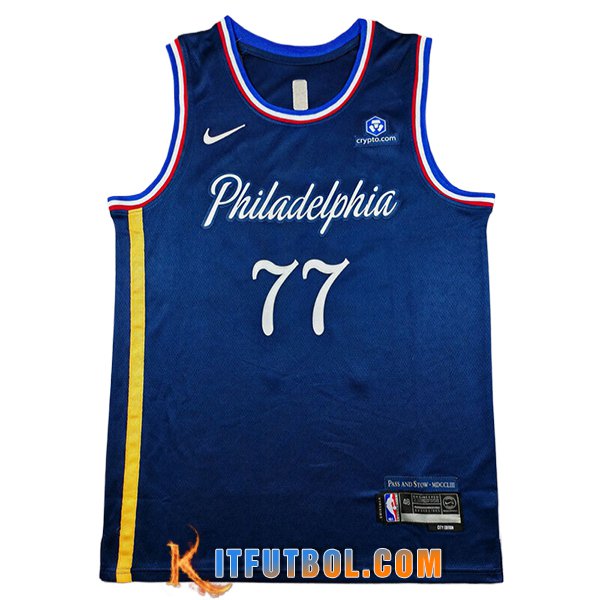 Camisetas NBA Philadelphia 76ers (EDGECOMBE #77) 2025/26 Azul Oscuro