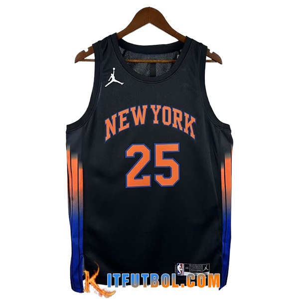 Camisetas NBA New York Knicks (BRIDGES #25) 2025/26 Negro/Azul/Naranja
