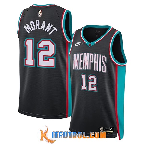 Camisetas NBA Detroit Pistons (MORANT #12) 2025/26 Negro/Azul/Rojo