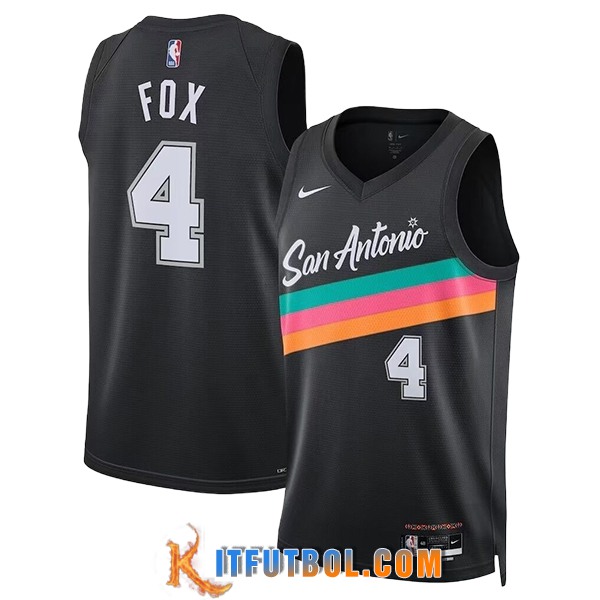 Camisetas NBA San Antonio Spurs (FOX #4) 2025/26 Negro