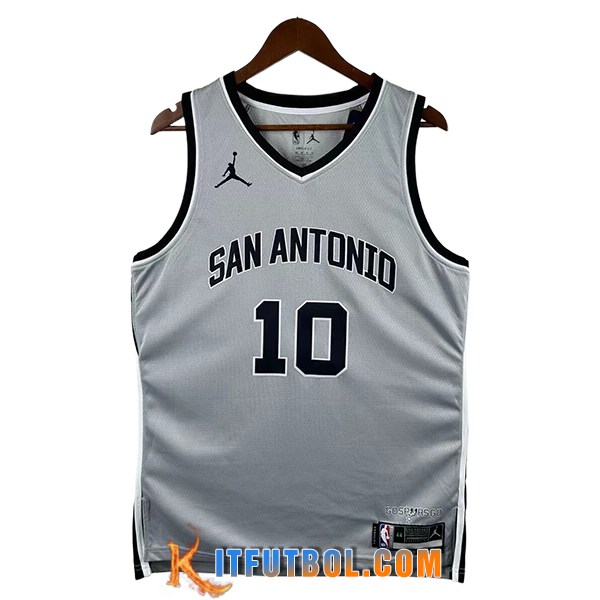 Camisetas NBA San Antonio Spurs (SOCHAN #10) 2025/26 Gris/Negro