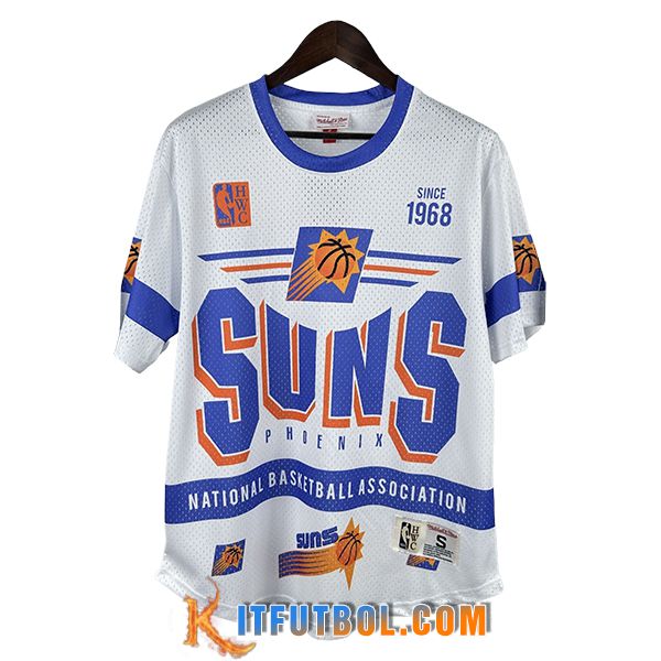 Camisetas NBA Phoenix Suns Retro 2025/26 Blanco/Azul/Naranja
