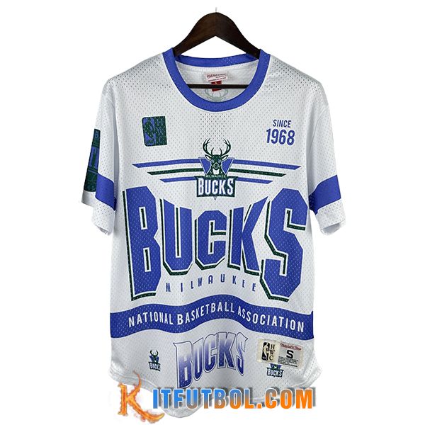 Camisetas NBA Milwaukee Bucks Retro 2025/26 Blanco/Azul