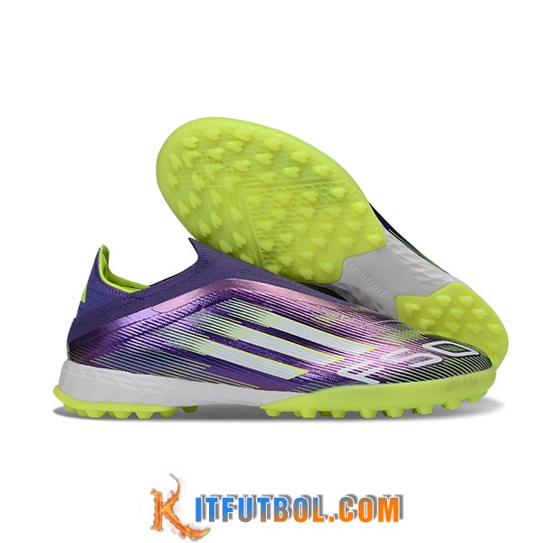 Adidas Botas De Fútbol F50 Pro Laceless TF Violeta/Blanco/Verde
