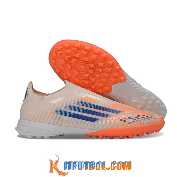 Adidas Botas De Fútbol F50 Pro Laceless TF Naranja/Azul